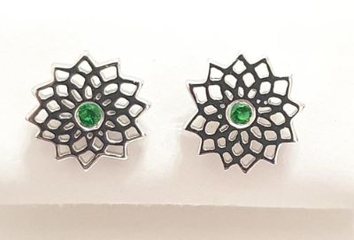 Picture of RH 8mm FLOWER OF LIFE, GREEN CTR