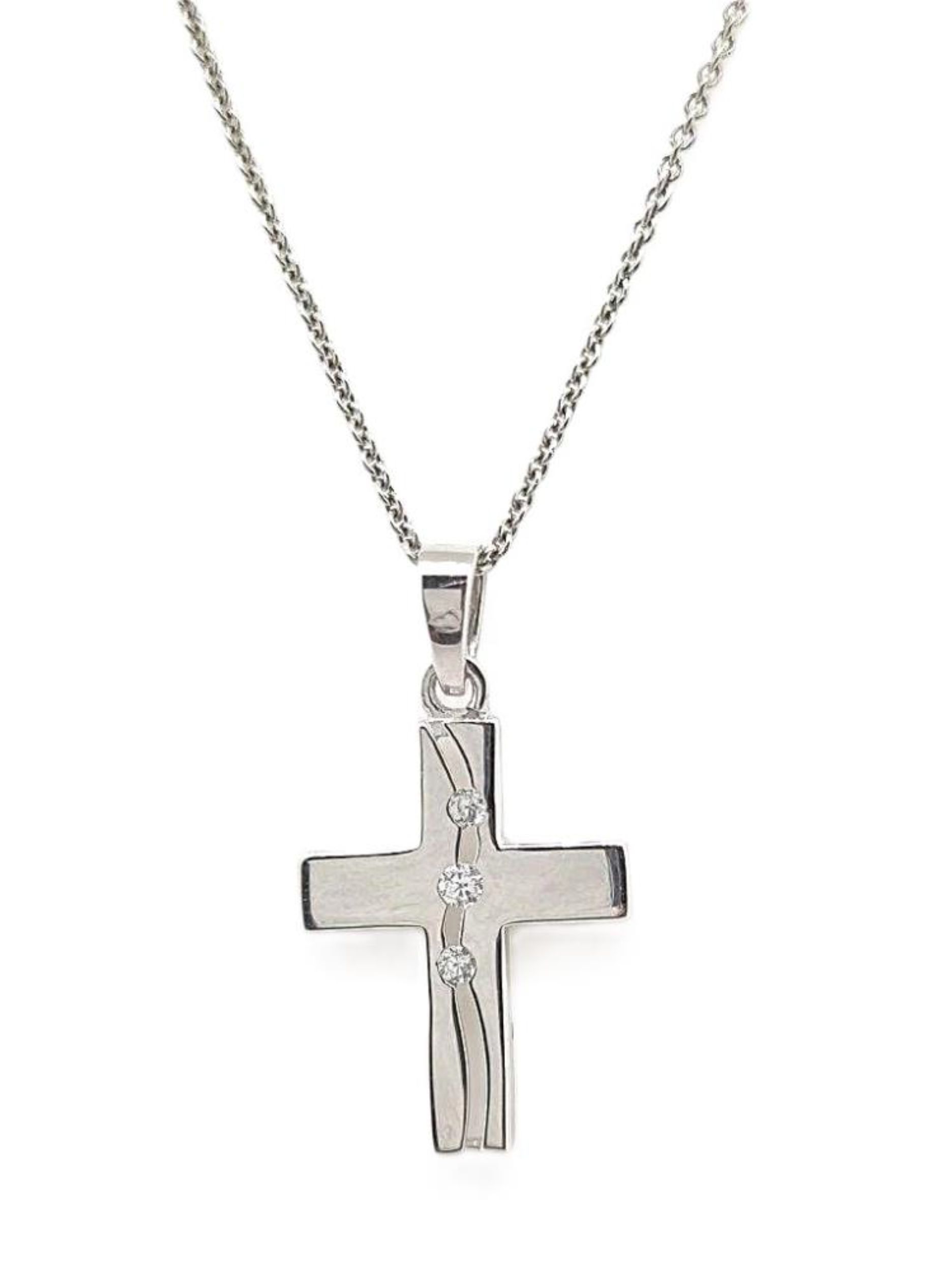 Picture of 13x15, POLISHED CROSS, 3xCZ FISSURE with chain