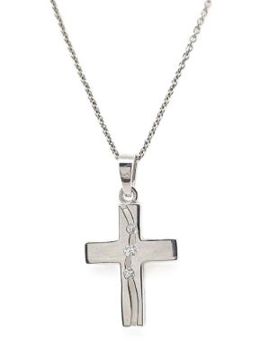 Picture of 13x15, POLISHED CROSS, 3xCZ FISSURE with chain