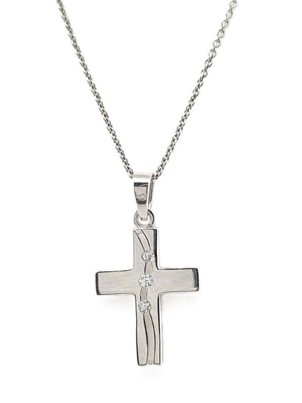 Picture of 13x15, POLISHED CROSS, 3xCZ FISSURE with chain