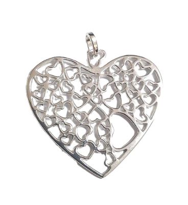 Picture of HEART BUBBLES, ALL RHODIUM. 31mm
