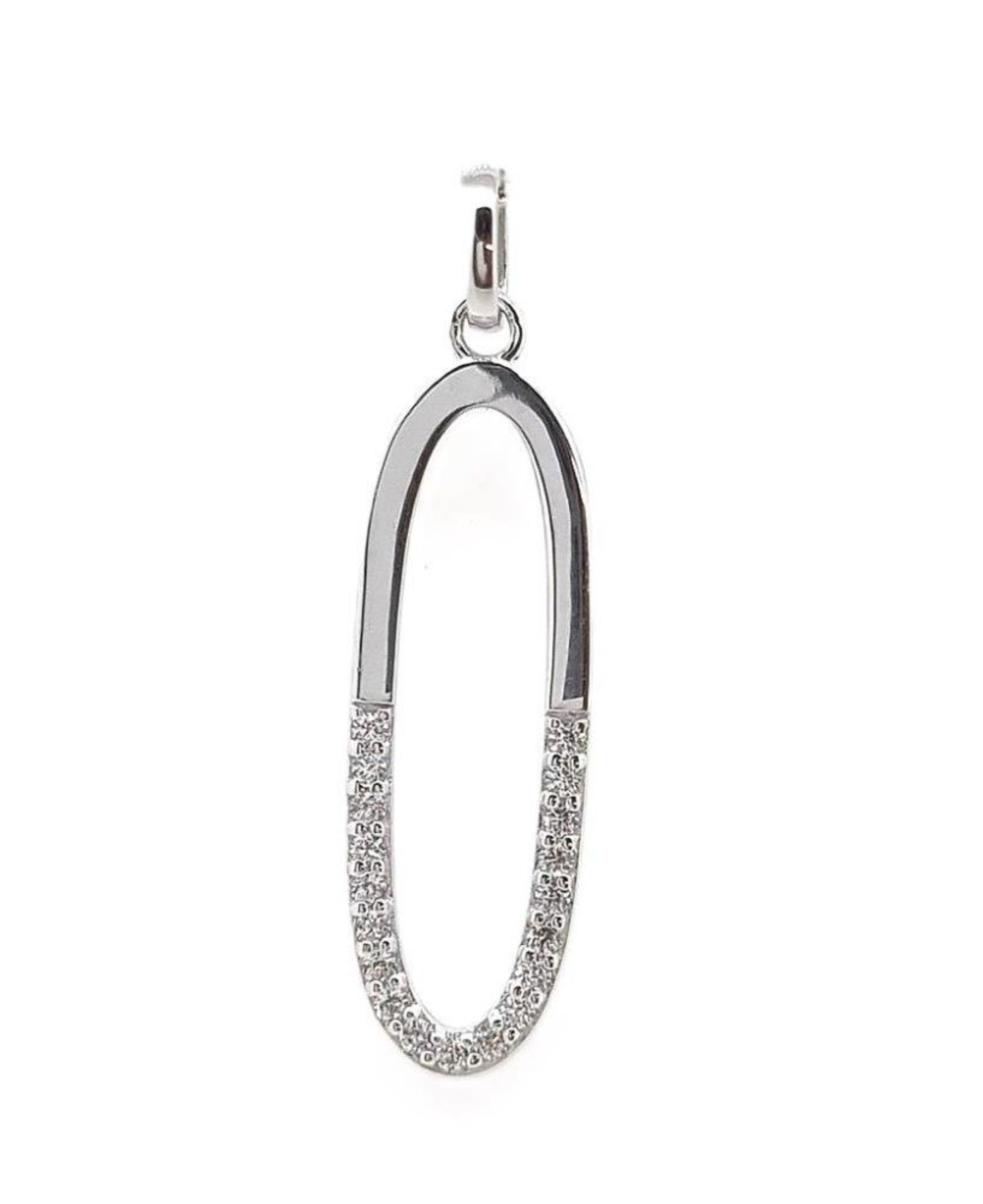 Picture of 8x25, 1/2 CZ 1/2 POLISHED PAPERCLIP PEND.