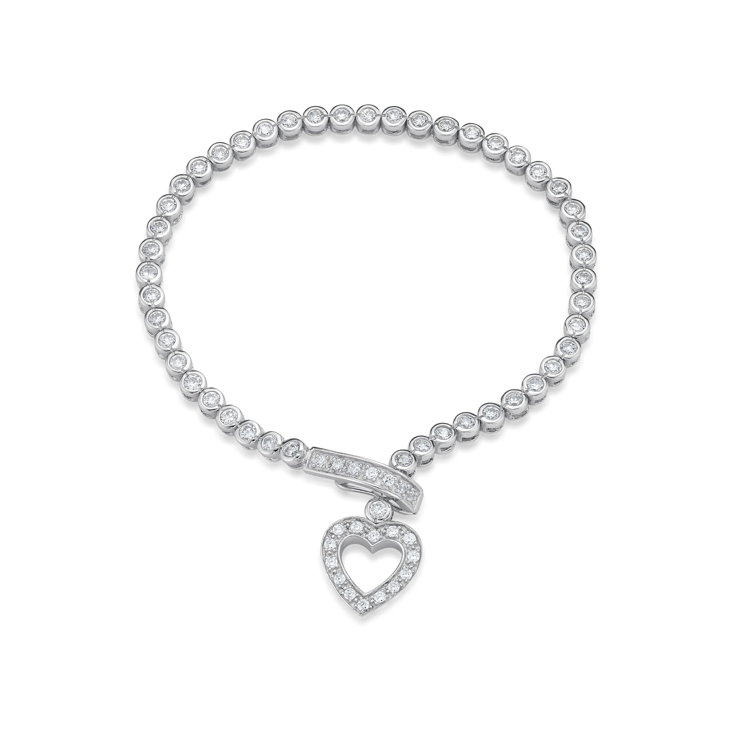 Picture of 2.25mmTENNIS B'L,BEZEL, HRT CLASP, 18cm