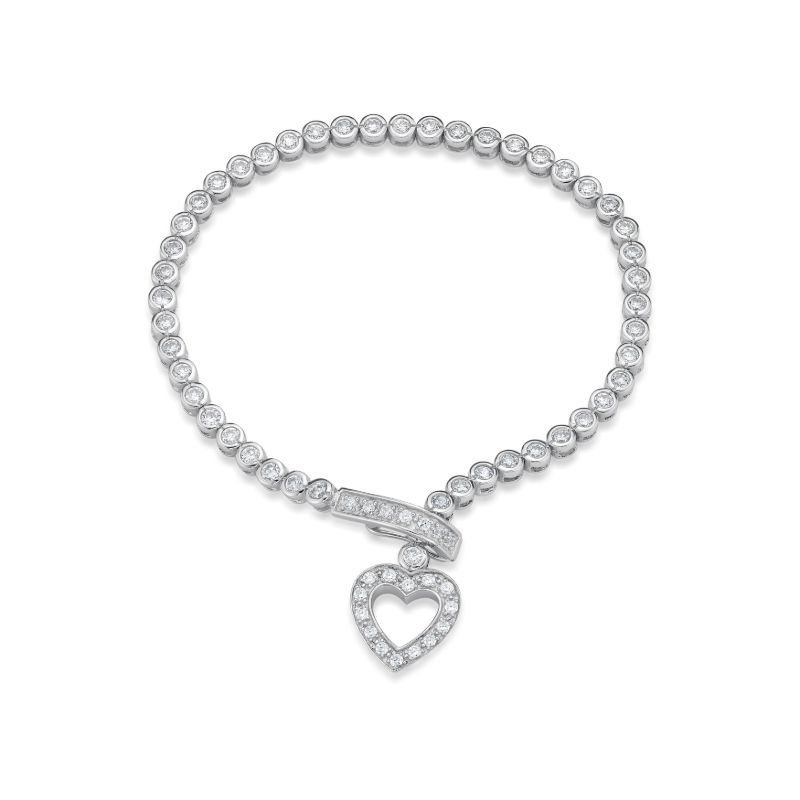 Picture of 2.25mmTENNIS B'L,BEZEL, HRT CLASP, 18cm