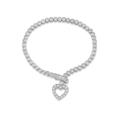 Picture of 2.25mmTENNIS B'L,BEZEL, HRT CLASP, 19cm
